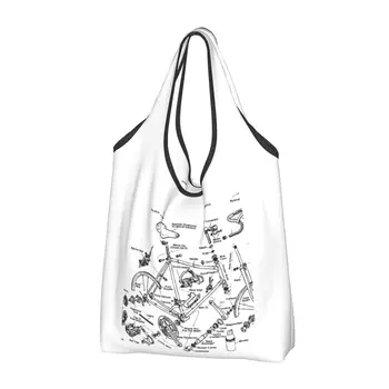 Множество велосипедна чанта за пазаруване в байкерском стил за продукти, сгъваеми чанти за храни, да пере големи чанти-тоут
