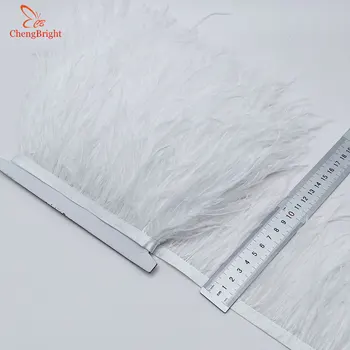 ChengBright продажба на Едро на Висококачествено 10 ярда бяла лента от истински страусиных пера, тапицерия от страусиных пера, ресни за декорация на дрехи