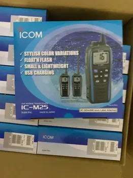 НОВ Icom IC-M25 5W Преносим морска радио VHF Ръчно LCD дисплей, Лек и водоустойчив