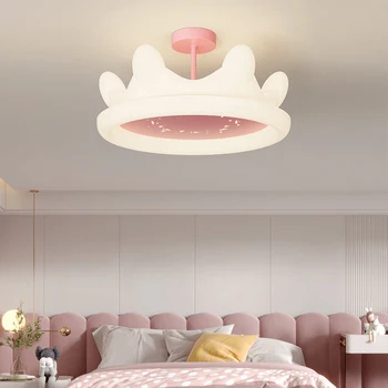 Led таван осветление за спалня, детска стая, тавана лампа във формата на корона, за момче, хол, прости модерни декоративни лампи за вътрешно осветление