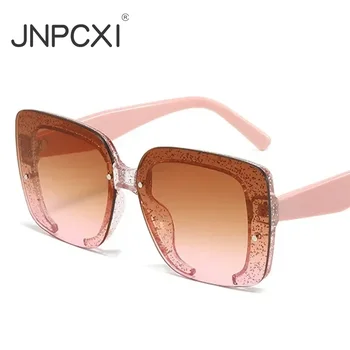 Модни слънчеви очила JNPCXI, луксозни кристални слънчеви очила, с наклон в ретро стил, мъжки и дамски очила с уникално украшение