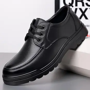 Кожени обувки стилист, мъжки есен 2023, Нова бизнес официалната мъжки обувки За момчета, Ежедневни на сватбени обувки за булката, с мека подметка