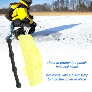 ABS Постоянна жълта калъф за ледобура Защитен калъф за ледобура Защита на острието за спирала перфорация Калъф за рибарски ножове