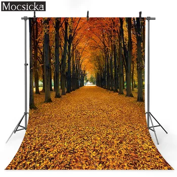 Фонове за есенния фотография Mocsicka, Златни кленови листа, покриващи тротоара, портрет за възрастни, фотографско студио, Photozone