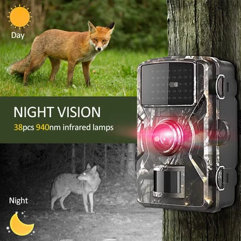 Камера ZK40 Hunting Trail 1080P 16MP 940nm Инфрачервено Нощно Виждане С Активен Движението на Спусъка на Камерата за Сигурност На Открито Снимка на Дивата Природа