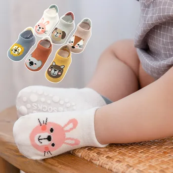 Детски Пролетно-есенен детски мини чорапи, обикновена меки дишащи памучни детски чорапи-лодка за момчета и момичета, мини чорапи за батут