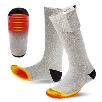 Чорапи с топъл Мъжки Дамски Топли Зимни Спортни чорапи с USB батерия и електрически нагревател, чорапи за туризъм, планинско колоездене, Колоездене, чорапи