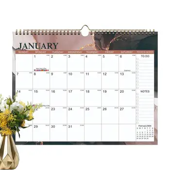 Семеен Настолен календар на 2023-24 месеца, монтиран на стената в Минималистичен Planner, календар 14,7 * 11,4 инча, Годишен календар от дебела хартия