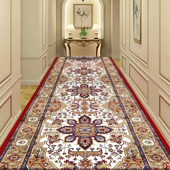Модерен геометричен килим в хотелска коридора, Дълъг килим в дома на коридора, Мек килим на стълбите, подложка за входната врата, Скандинавски подложка за джогинг по пътеката