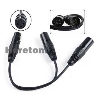 3-Пинов XLR конектор в два 2 порта Y-образен адаптер за микрофонного DJ-кабел 16 AWG удължителен кабел за микрофон, DVD-плейър