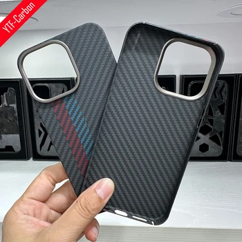 YTF-carbon За iphone 14 Pro Max case калъф от настоящето въглеродни влакна ултра тънък с отворен обектив от арамидни влакна за iphone 13/13 pro cover