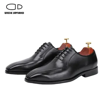 Чичо Савиано, Луксозни мъжки модел обувки-oxfords, Модерни обувки за кума на сватбата, Естествена кожа, Официална офис Дизайнерски обувки за мъже