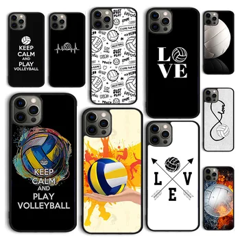 Autumu Love Play Volleyball Калъф за вашия Телефон, Калъф за iPhone 15 12 mini X XR XS 11 13 14 Pro Max SE 2020 Apple 6S 7 8 Plus на Корпуса