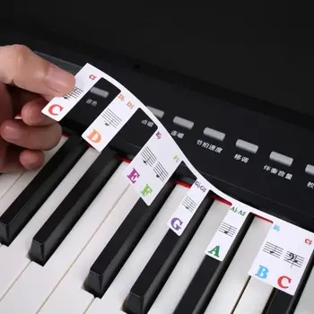 61/88 Клавиши Преносимо пиано за етикети клавиши Етикети на клавиатура на Пиано Тампон маркер за бележки пиано за аппликатуры Аксесоар