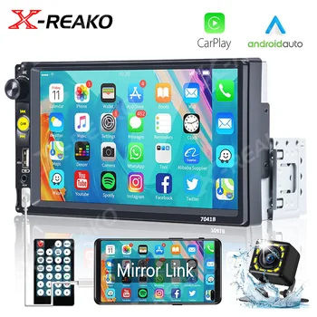 X-REAKO 1Din Android и Авторадио Apple Carplay 7-инчов Мултимедиен плеър-MP5 Bluetooth хендсфри 2USB Главното Устройство Сензорен Екран FM