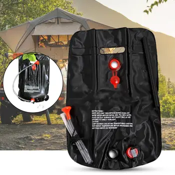 1 Комплект 20-литрова слънчева душ чанти с приставка за душа, Прозрачно хранилище за вода, PVC, Преносима Туристическа чанта за душ, Принадлежности за къмпинг