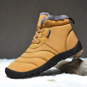 Мъжки зимни обувки, мъжки зимни обувки с руното облицовка 2023 г., Нова, топла обувки за хляб, Мъжки памучни обувки за мъже, мъжки зимни обувки