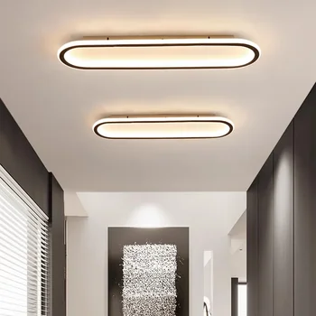 Модерен led тавана лампа, Изчистен тавана декоративна лампа с тънки линии, лампа за гардеробна, спалня, коридор, преддверие, коридор