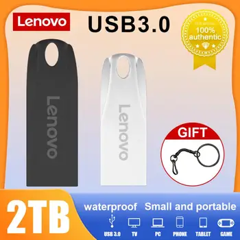 Lenovo 2TB USB Флаш-Диск 1TB Метален Диск Реалния Капацитет 128 GB Високоскоростна Флаш Диск в Черно с Подарък U-Диск За КОМПЮТЪР