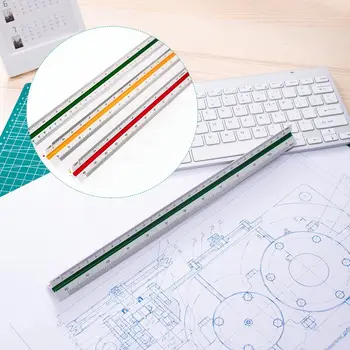 30-См Дизайнерска гама от инструменти за рисуване на Канцеларски материали Техническа Владетел Мащабна Линийка Триъгълна Линия Архитект Инженер