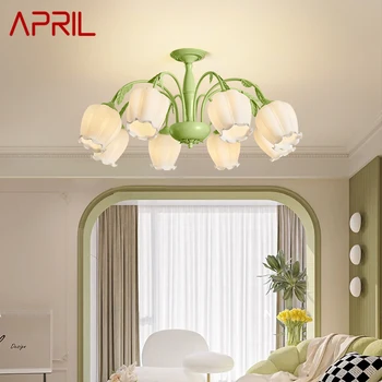 Модерен окачен лампа APRIL ретро-дизайна, окачен тавана led лампа, промишлена креативна въже за домашна спални