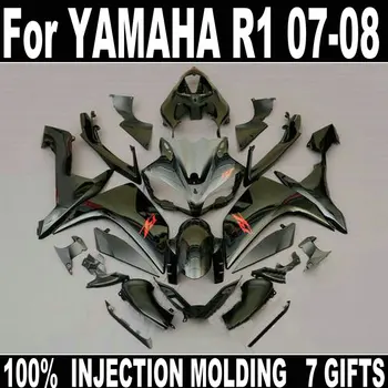 Черен комплект обтекателей за Yamaha леене под налягане обтекател YZF R1 07 08 органът детайли комплект обтекателей YZFR1 2007 2008 BD15