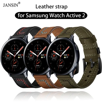 Кожена Каишка За Часовник Samsung Galaxy Watch Active 2 40 мм 44 мм Каишка За Часовник Мъжки Каишка Подмяна на Гривната Аксесоари Correa
