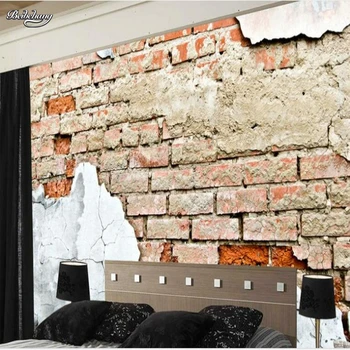 beibehang открито престижно индивидуалност и счупена стара тухлена стена шок 3D TV фон тапети от нетъкан текстил papel de parede