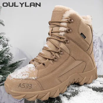 Улични военни обувки за мъже и жени, тактически обувки, зимни топли зимни туристически обувки, модни армейските маратонки за туризъм в пустинята