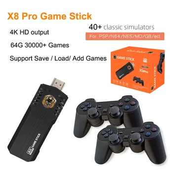 Игрова конзола X8 Pro 4K 64G С 30 000 + Ретро игри Emuelec 4.5 Безжичен Геймпад 40 + Игрални конзоли за N64/PSP/SNES