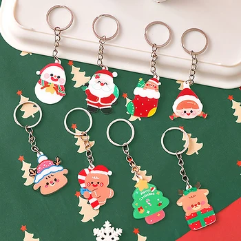 Сладък Cartoony Коледен Ключодържател с емайл, Камбаната на Дядо Коледа, Висулка във формата на Снежен човек, Ключодържатели, Подарък за Коледа, Чанта за жени и момичета, Аксесоари за чанти
