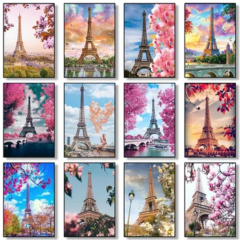Постер с Айфеловата кула, Франция, Париж, пътуване, природа, Монтиране на изкуството, платно, живопис, графика, стенни картини за всекидневна, декориране на дома