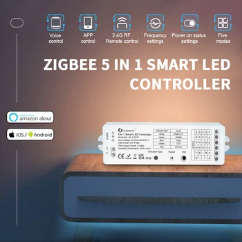 GELDOPTO Zigbee 3.0-Слаби одноцветный RGB WW CW RGBW RGBCCT 5 в 1 Контролер Led Лента .. /APP / Voice/RF Дистанционно Управление 12V 24V