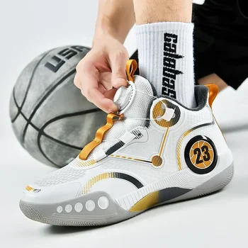 Дизайн с бутони на Въртене, Мъжки Вулканизированная Обувки, Мода 2023 година, Ежедневни обувки Смесени Цветове, Лека Дишаща Мъжки Баскетболни обувки