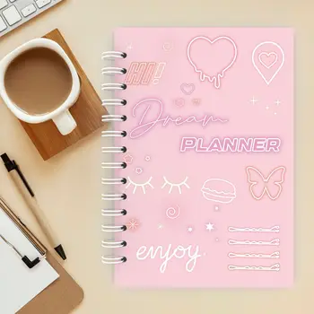 Kawaii Pink Планерка Планер седмица Дневник Записная Награда Списък Книга за отчитане на работното време на План-график за изпълнение на 2023 година