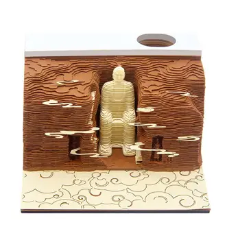 Модел на Големия Буда Лешан, 3D бележник за водене на записки, триизмерна обработка на хартия, изкуство отбелязва, хартиени стикери, декорация за дома