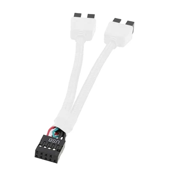 16FB 15 СМ Enhanced USB-9-пинов Сплитер с Экранированным 9-пинов кабел USB 2.0 за Двойното 9-номера за контакт кабел