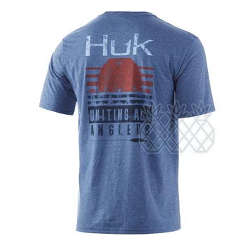 HUK Fishing Shirt Летни Дрехи За Риболов, Мъжки Ризи С Къс Ръкав, Дишащи Върхове С Защита От Uv, Бързосъхнеща Camiseta De Pesca