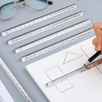 Прозрачна Триъгълна линия Пластмасова Директен гама от Инструменти за рисуване, измервания, Скициране и Сладки, Канцеларски материали, учебни пособия за студенти