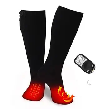 Чорапи с электроподогревом, Зимни топли термоноски, миещи Ски чорапи с подгряване, акумулаторна с дистанционно управление, Много дебела, изолирана 3