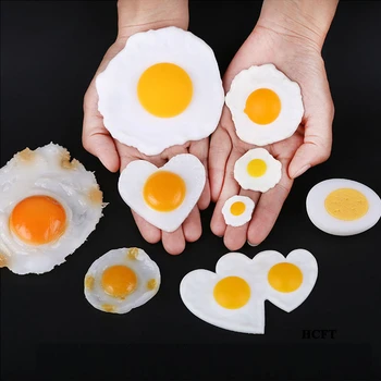 Аксесоари за празнични партита Изкуствени декорации, 3D Имитация на яйца-на очи Подпори за омлет от PVC Магнити за хладилник 6 бр./лот