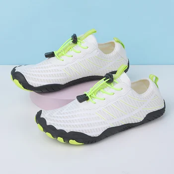 Нова мъжки обувки с бяла мрежа на пръстите на краката, Бързосъхнеща обувки за фитнес в затворени помещения, Удобни дишащи дамски плажни маратонки Sapatilha Aquatica