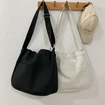 Студентски холщовые чанта през рамо с голям капацитет, дамски чанти, Корейски чанта, чанта през рамо от памучна тъкан, Дамски училищна чанта 2023 година на издаване