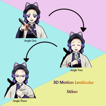 Kochou Shinobu 3D Самозалепващи се Стикери с Анимационни портрет на движение, Мультяшные Водоустойчиви Стикери за автомобил, лаптоп, Хладилник, мотоциклет и др Подаръци