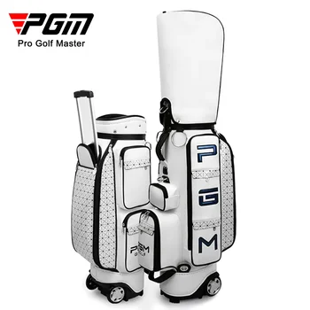 Прибиращ се авиационна чанта за голф Pgm, дамски професионална чанта за стикове, здрав Водоустойчив пътна опаковка от полиуретан с голям капацитет с колела