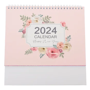Английски Настолен Календар в 2024 година, Календари Малки за запис, хартия на рула, Ежедневна употреба, Месечен Офис, Голям Флип