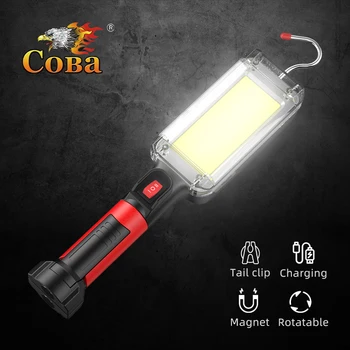 Led Работна Светлина COB Прожектор 8000LM Акумулаторна Лампа се Използва 2*18650 Батерия Led Преносим Магнитен Светлинна Кука Клип Водоустойчив