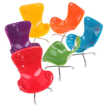 Новият миниатюрен стол за куклена къща 1/6, модел мебели, играчки за украса куклена къща, плюшени стол, 6 цвята