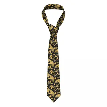 Мъжка Вратовръзка Класически Тесни Златни Рибешки Скелети Вратовръзки Тясна яка Тънък Случайни Вратовръзка Аксесоари Подарък