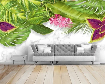 beibehang Индивидуални класически екологично чисти, модерни копринена тапети с красиви тропически растения papel de parede papier peint behang